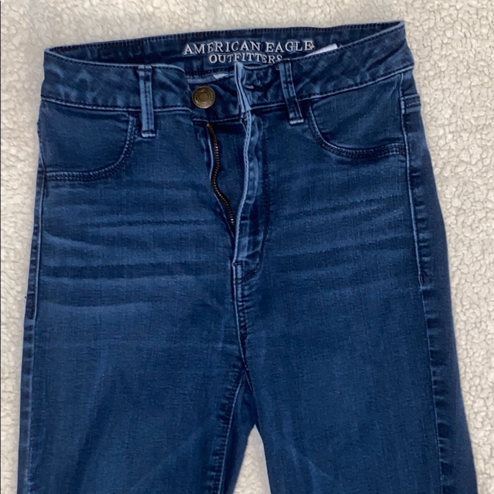 Blue American Eagle Skinny Jeans - Super Stretch